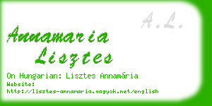annamaria lisztes business card