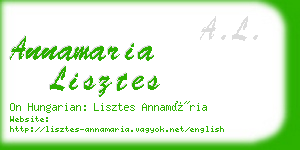 annamaria lisztes business card